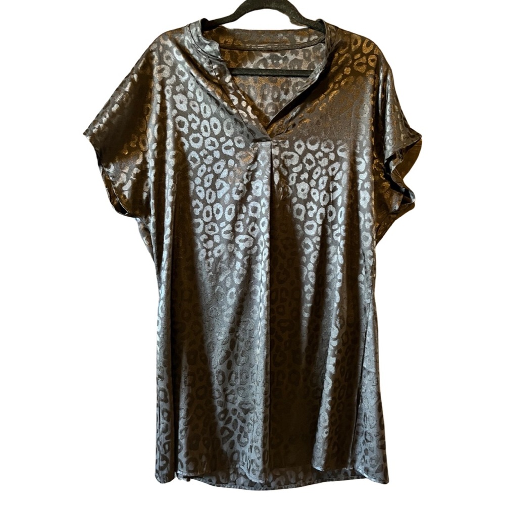 SHEIN Black Leopard Print Dress / Bathing Suit Cover Up